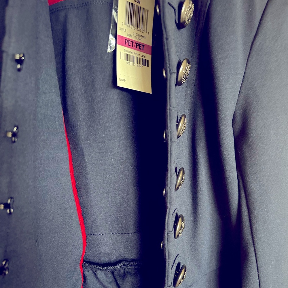 🪖Military Blazer Jacket Petite Twilight INC XS NWT - Picture 5 of 7